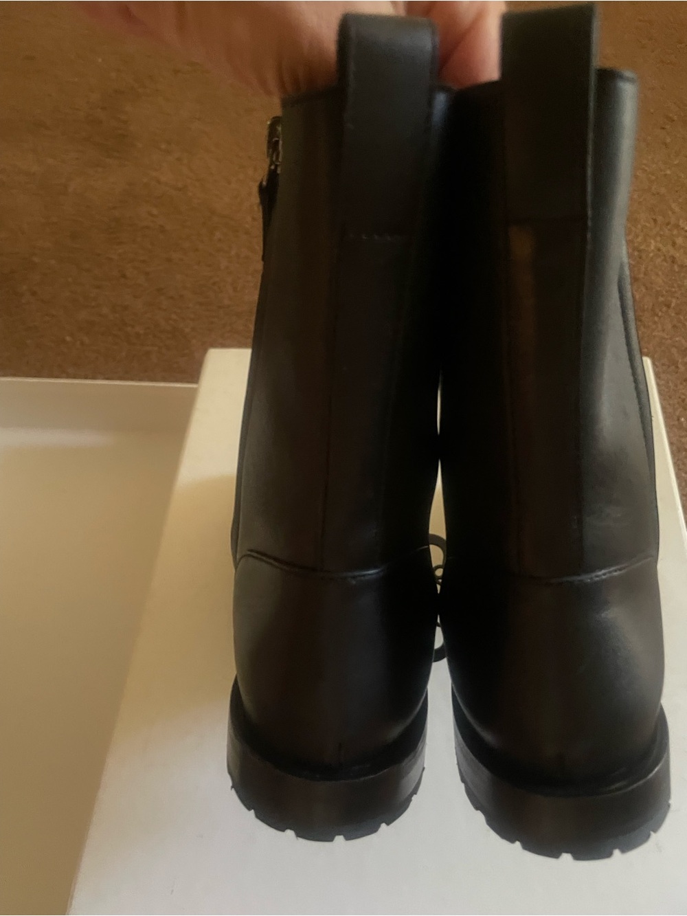 Manolo Blahnik Black Leather Lace-Up Ankle Boots - Picture 6 of 9